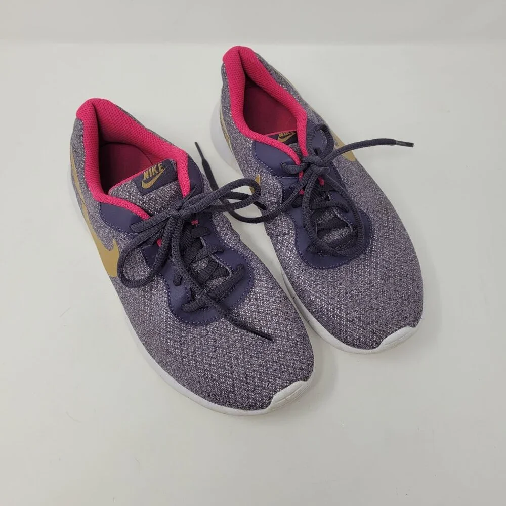 Nike Kids Tanjun girls 5.5 YOUTH purple pink lace up sneakers 818384-502